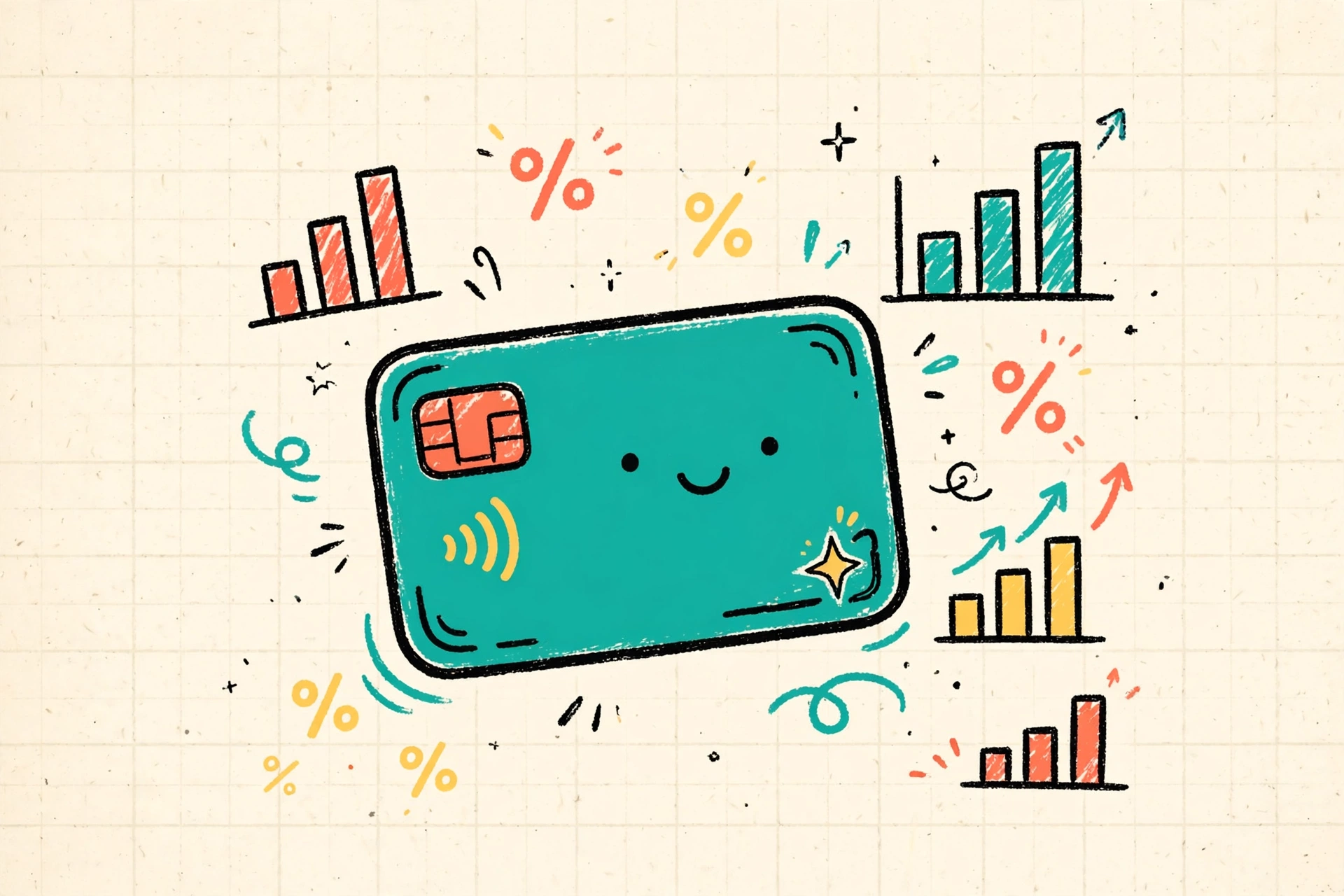 Credit card with interest doodle