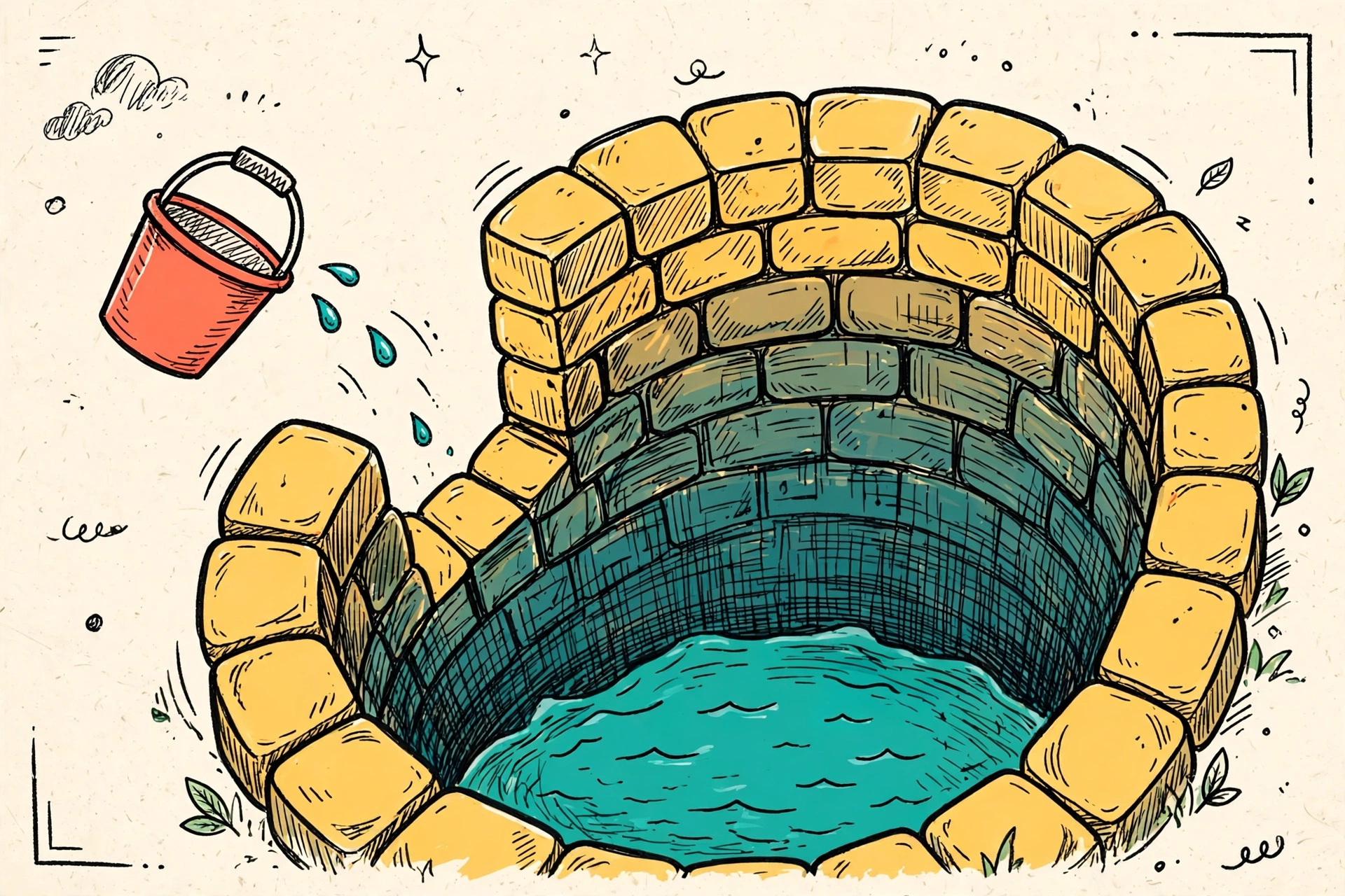 Small bucket and deep well doodle