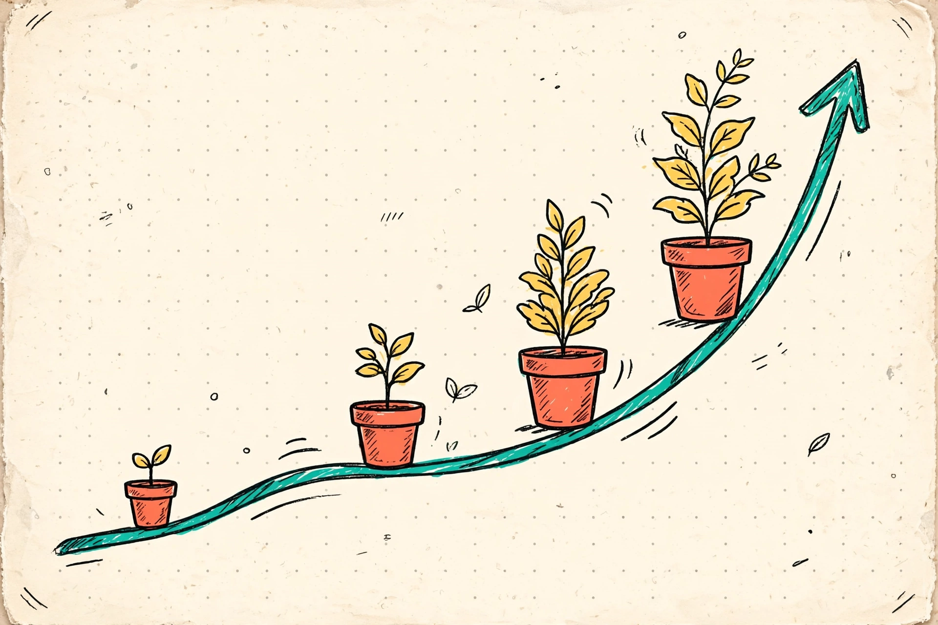 Exponential growth curve doodle